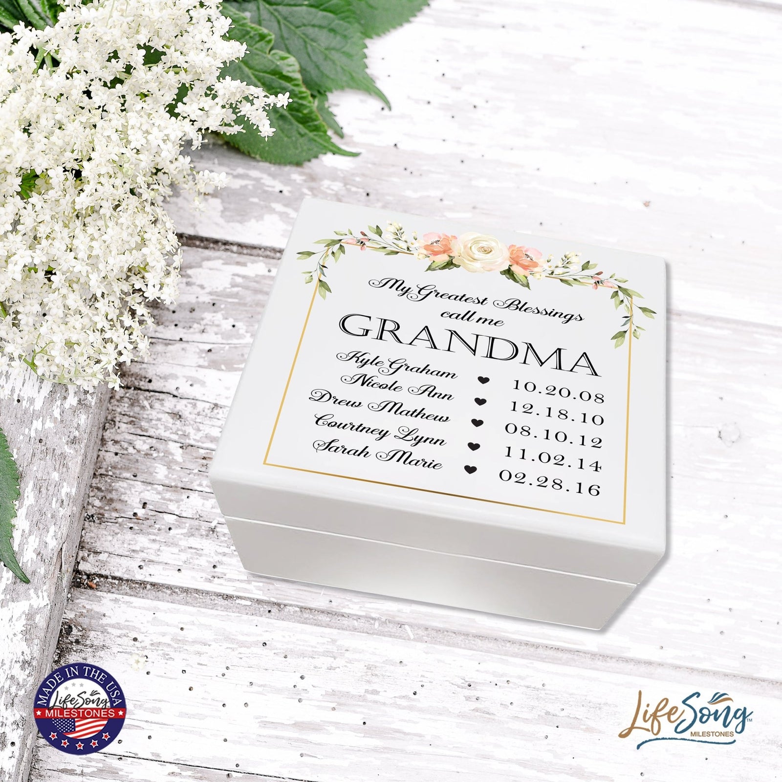 Personalized Grandmother’s Keepsake Box - My Greatest Blessings - LifeSong Milestones