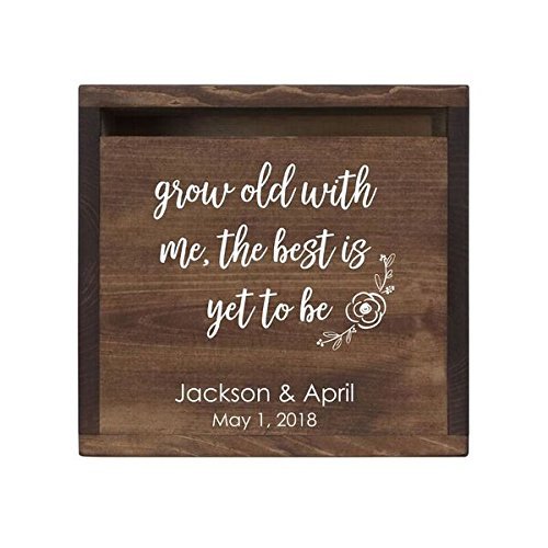 Personalized Grow Old With Me Wedding Card Box with Front Slot - LifeSong Milestones