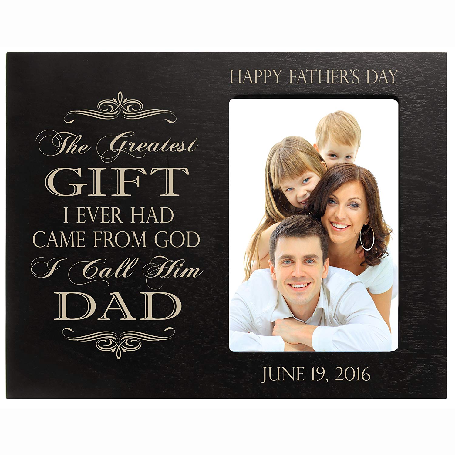 Personalized Happy Fathers Day Engraved Picture Frame - Greatest Gift - LifeSong Milestones