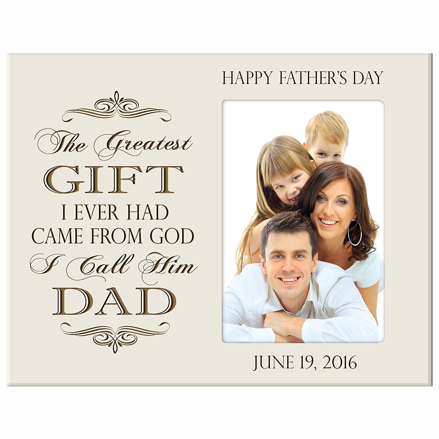 Personalized Happy Fathers Day Engraved Picture Frame - Greatest Gift - LifeSong Milestones