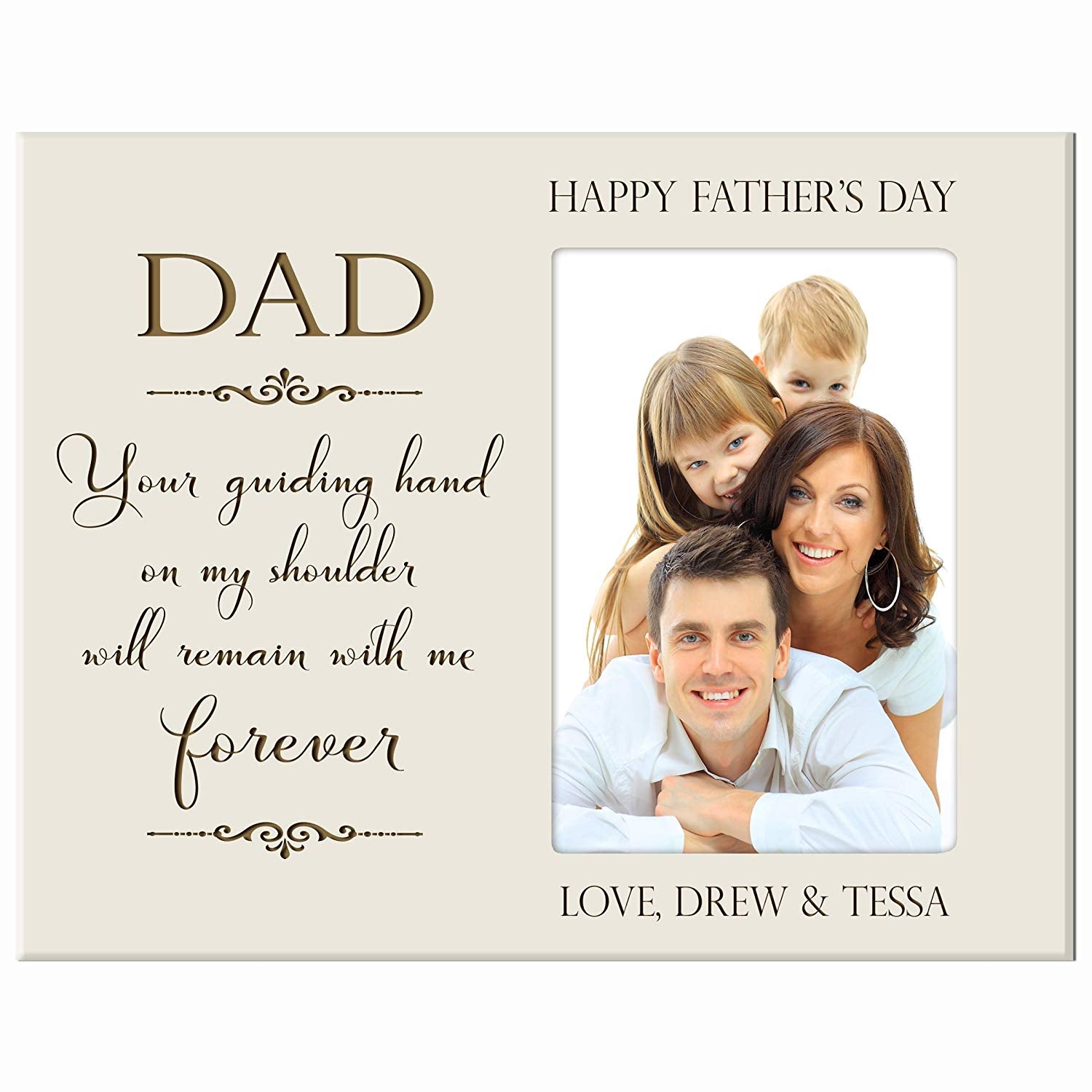 Personalized Happy Fathers Day Engraved Picture Frame - Guiding Hand - LifeSong Milestones