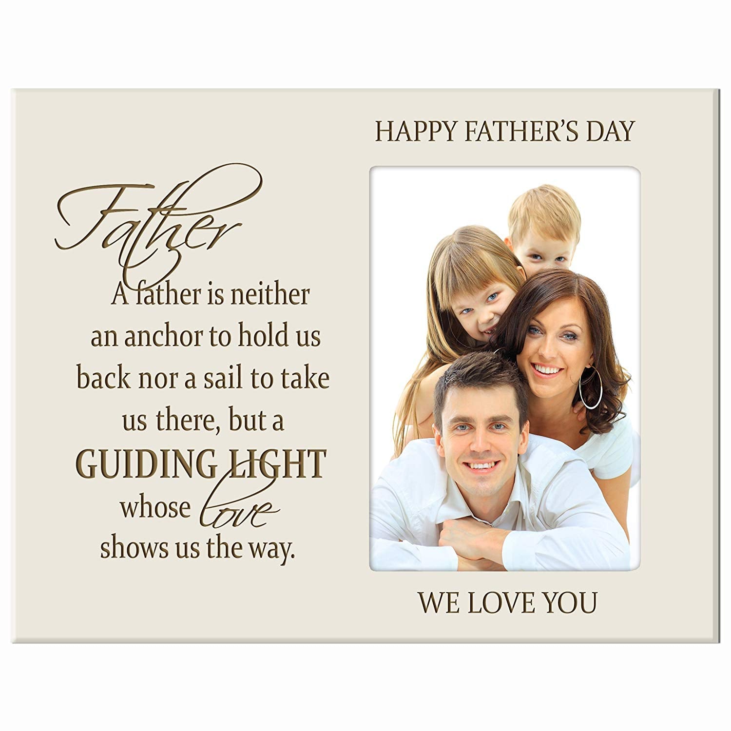Personalized Happy Fathers Day Engraved Picture Frame - Guiding Light - LifeSong Milestones