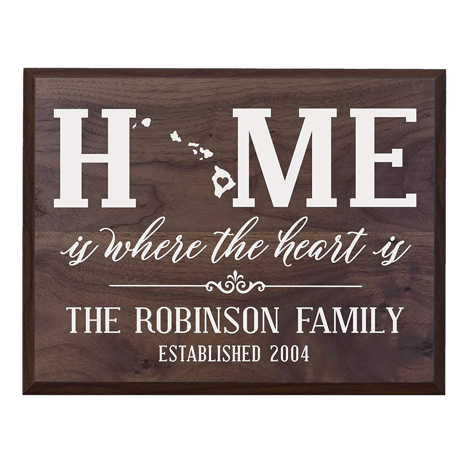 Personalized Hawaii State Home is Where the heart is Sign - LifeSong Milestones