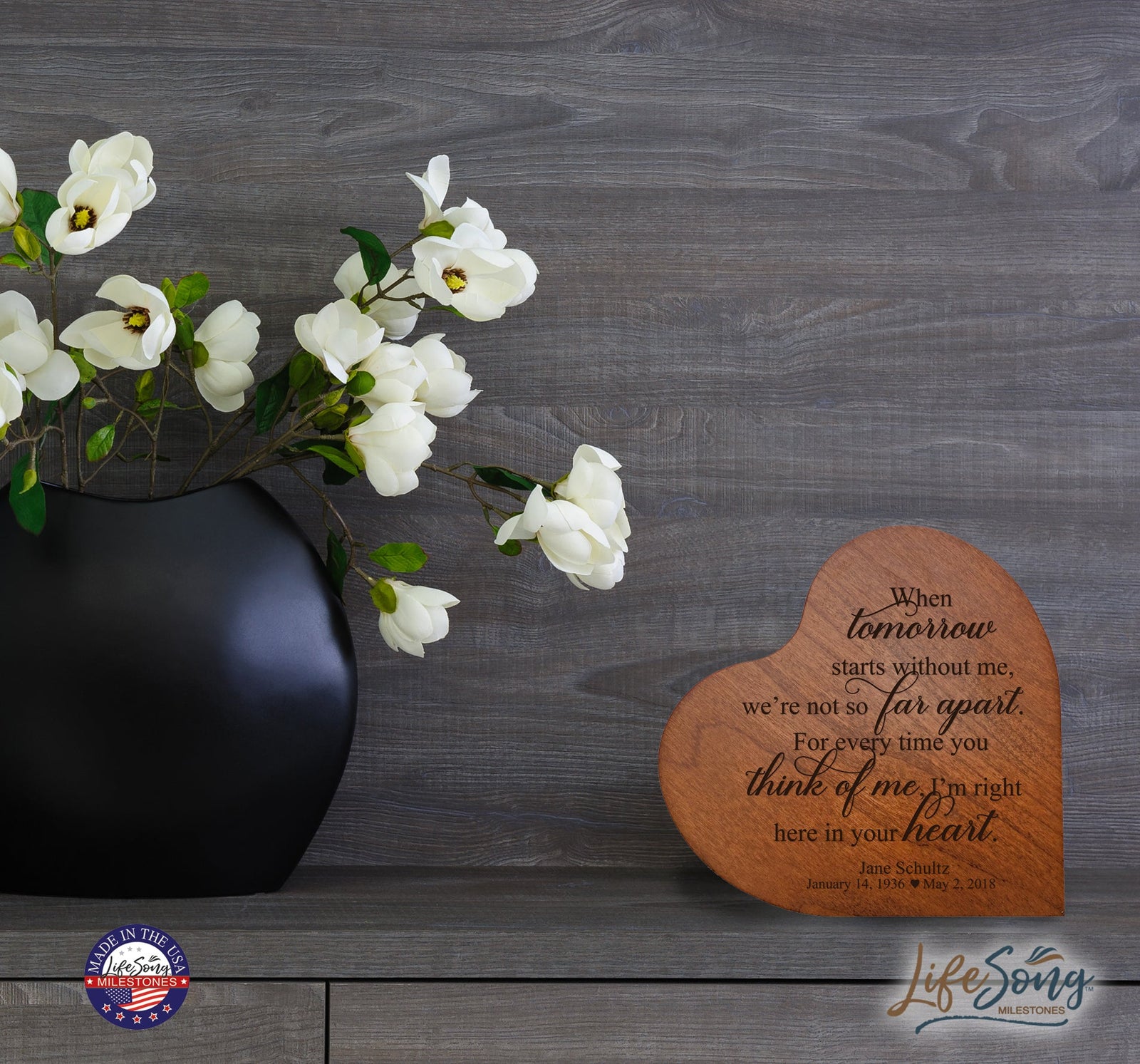 Personalized Heart Block Memorial Sympathy Gift for Loss of Loved One - LifeSong Milestones