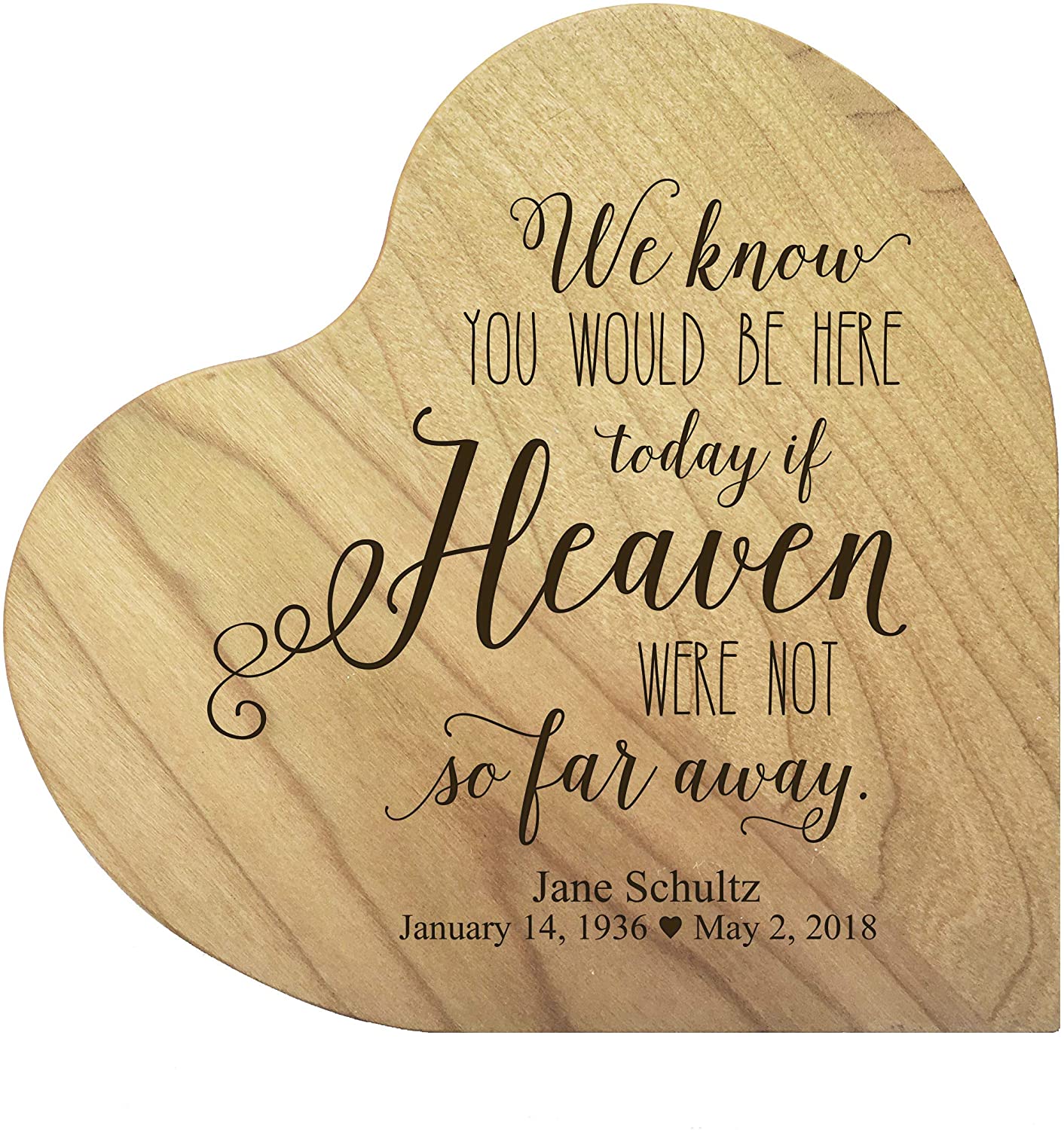 Personalized Heart Block Memorial Sympathy Gift for Loss of Loved One - LifeSong Milestones