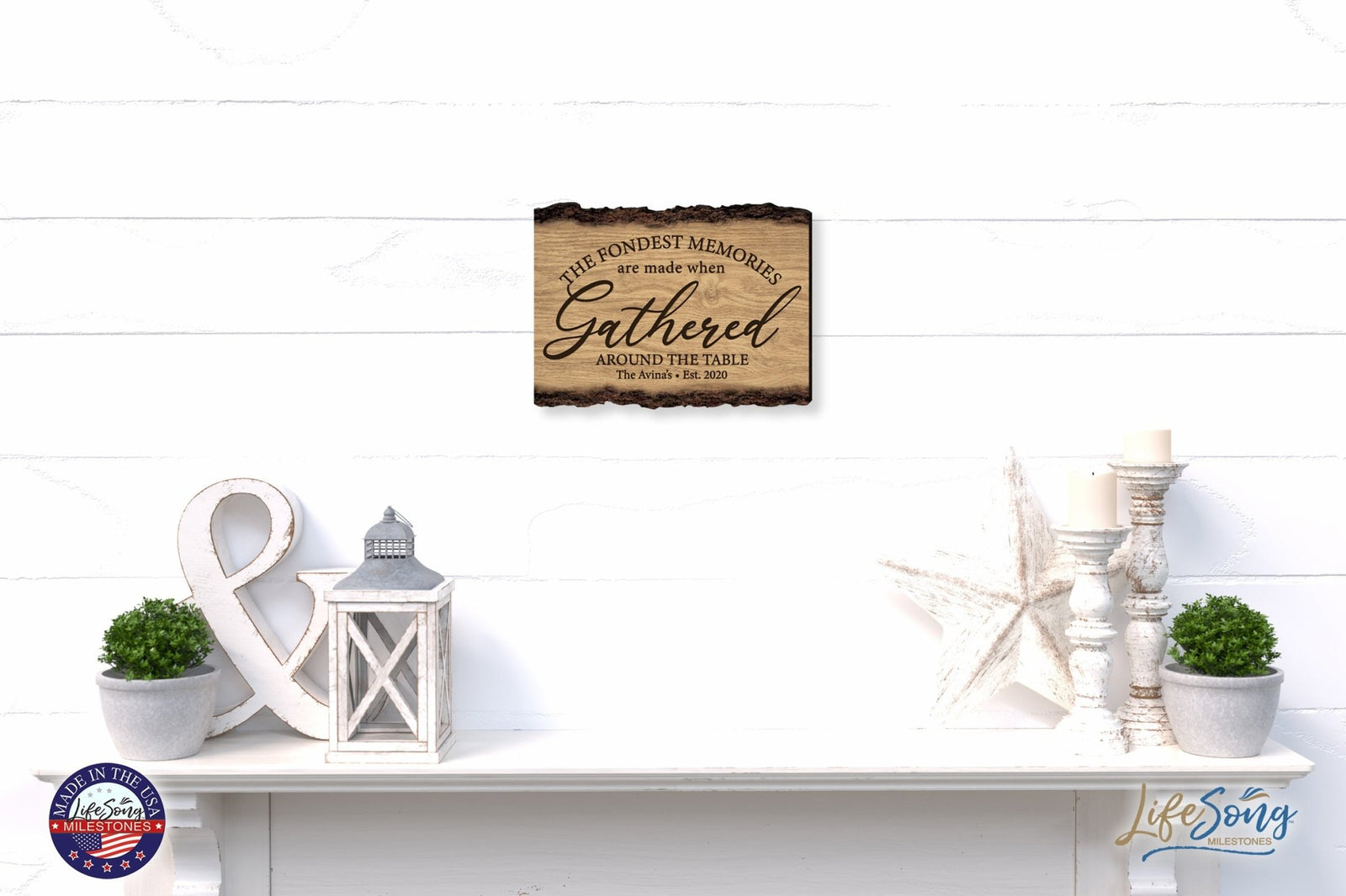 Personalized Home & Family Wooden Barky Plaque 12x9in - LifeSong Milestones
