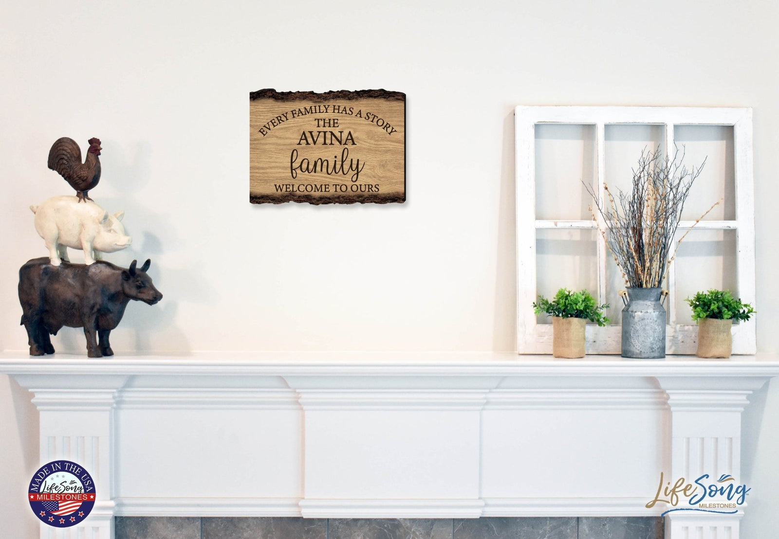 Personalized Home & Family Wooden Barky Plaque 12x9in - Every Family Has - LifeSong Milestones