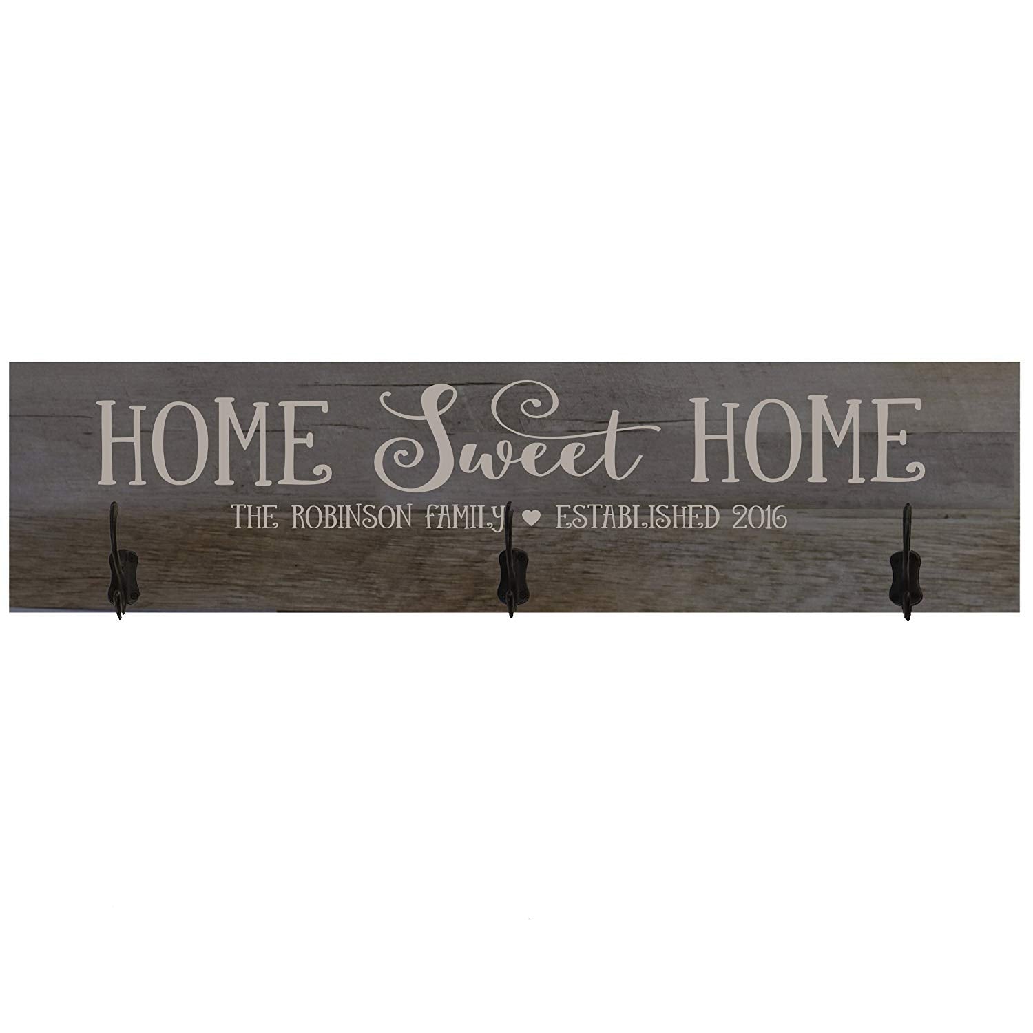 Personalized Home Sweet Home Coat Rack Wall Sign - LifeSong Milestones