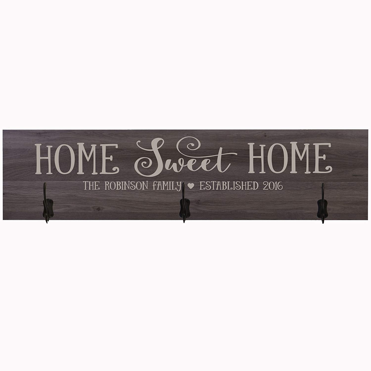 Personalized Home Sweet Home Coat Rack Wall Sign - LifeSong Milestones