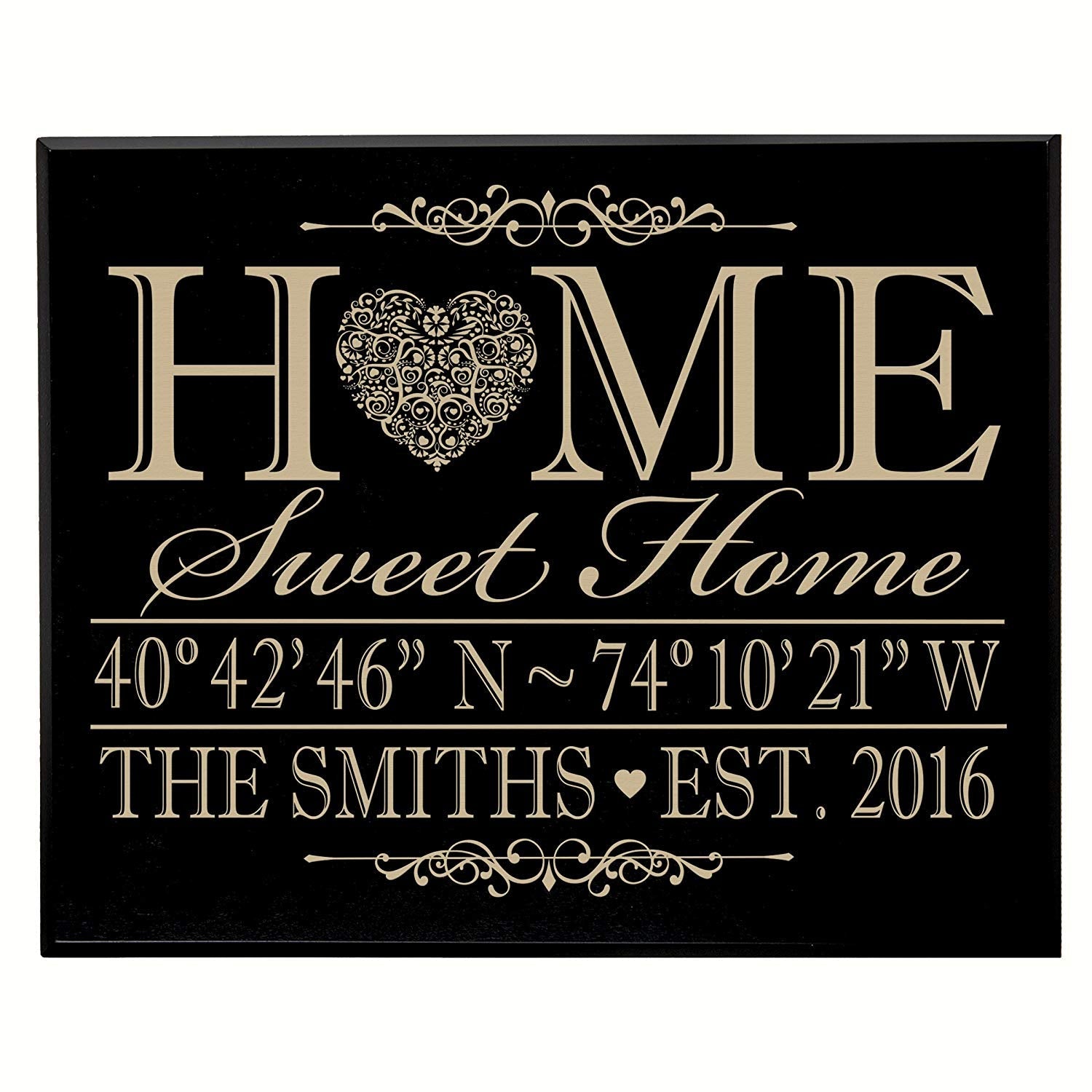 Personalized Home Wall Plaque Gift - Home Sweet Home - LifeSong Milestones