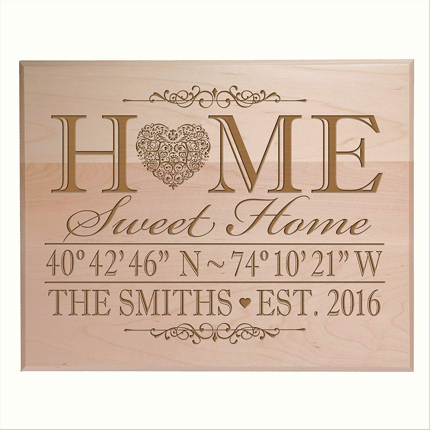 Personalized Home Wall Plaque Gift - Home Sweet Home - LifeSong Milestones