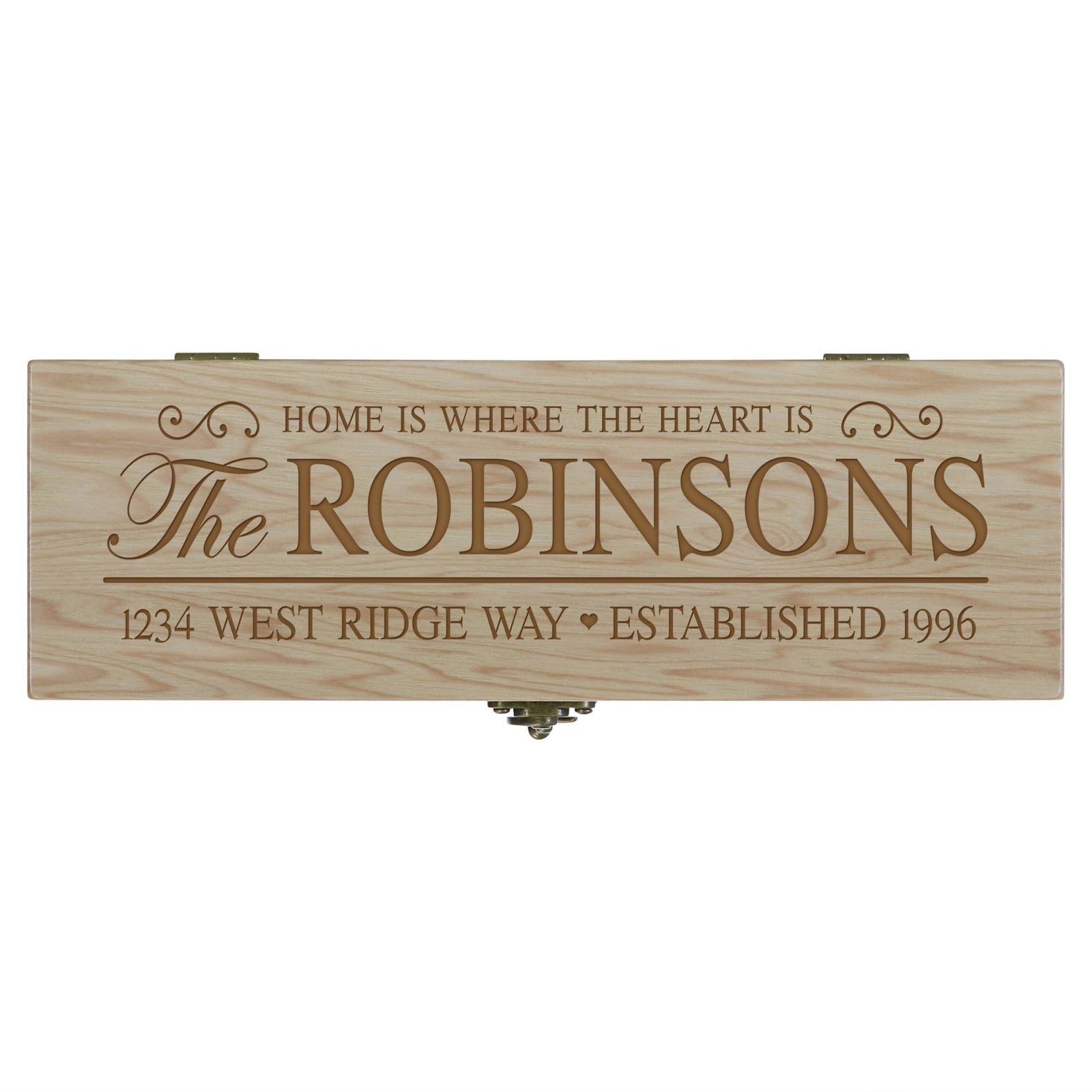 Personalized Home Wine Box with Latch - Home is Where - LifeSong Milestones
