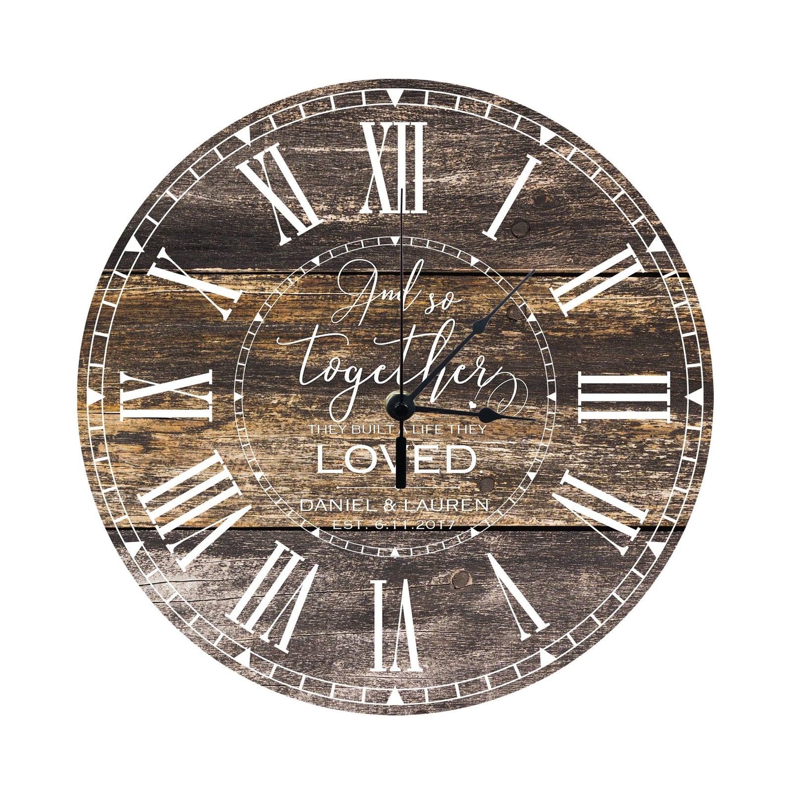 Personalized Inspirational Everyday Home and Family Wall Clock 12 x 12 x 0.125-(And So Together) - LifeSong Milestones
