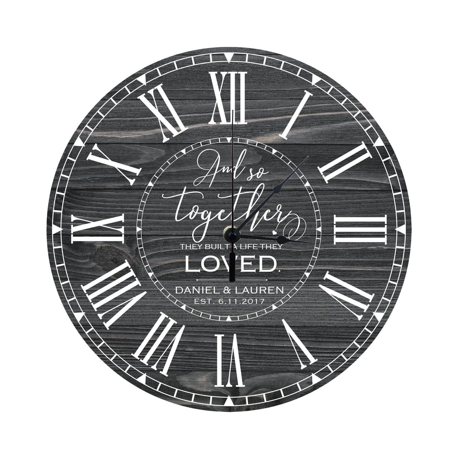 Personalized Inspirational Everyday Home and Family Wall Clock 12 x 12 x 0.125-(And So Together) - LifeSong Milestones