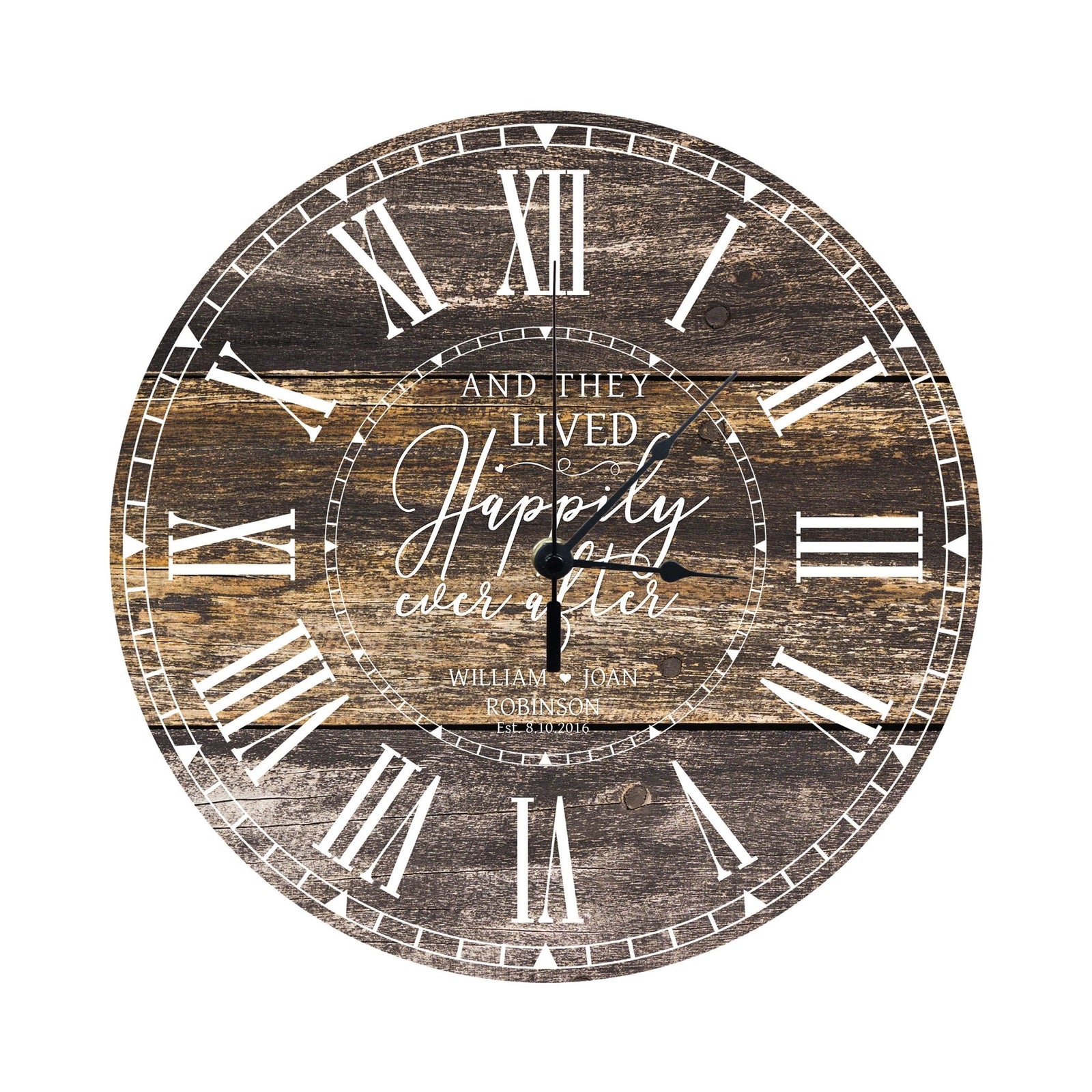 Personalized Inspirational Everyday Home and Family Wall Clock 12 x 12 x 0.125-(And They Lived) - LifeSong Milestones