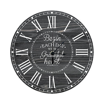 Personalized Inspirational Everyday Home and Family Wall Clock 12 x 12 x 0.125-(Begin each day) - LifeSong Milestones