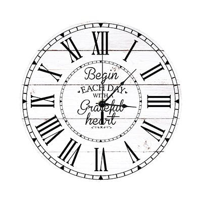 Personalized Inspirational Everyday Home and Family Wall Clock 12 x 12 x 0.125-(Begin each day) - LifeSong Milestones