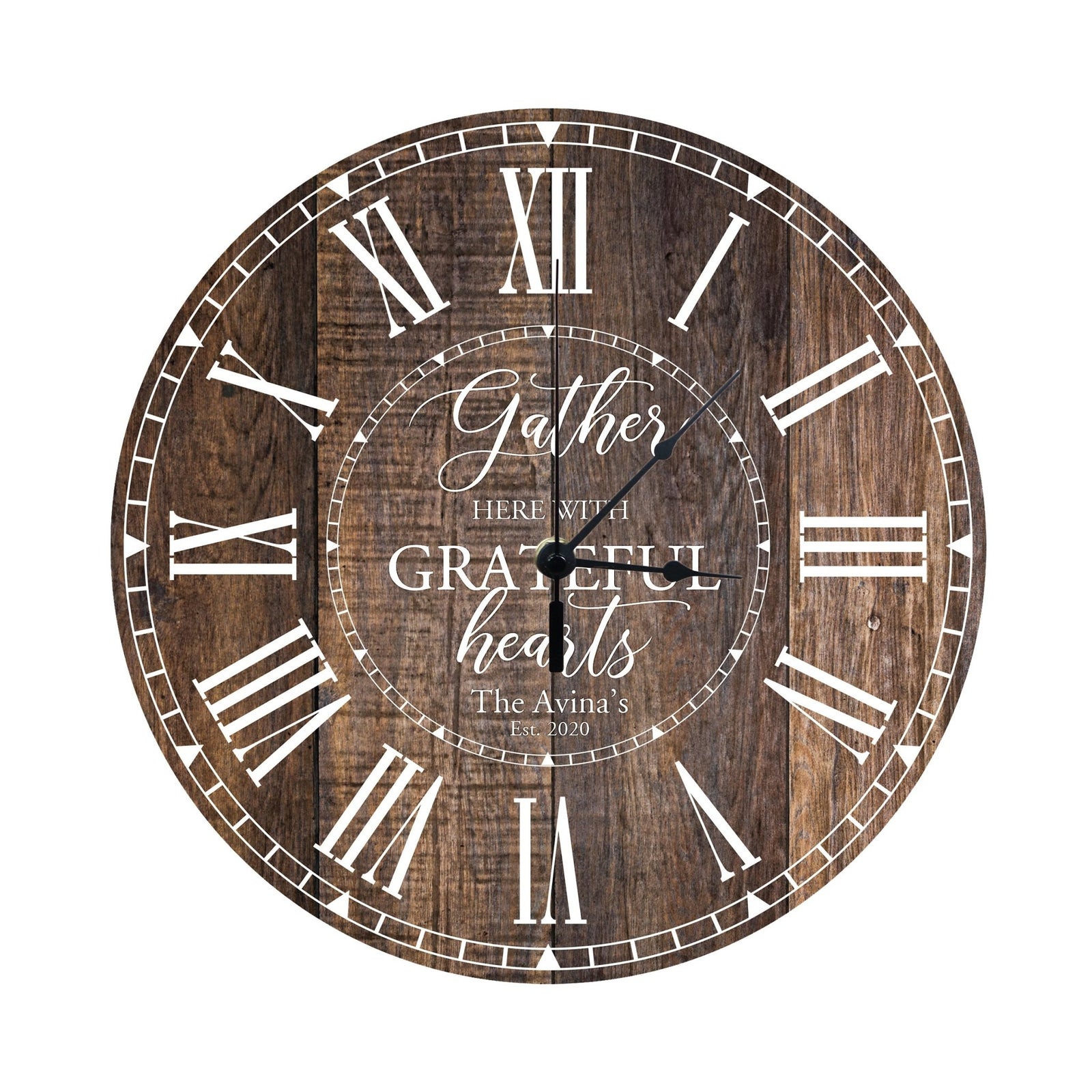 Personalized Inspirational Everyday Home and Family Wall Clock 12 x 12 x 0.125-(Gather Here) - LifeSong Milestones