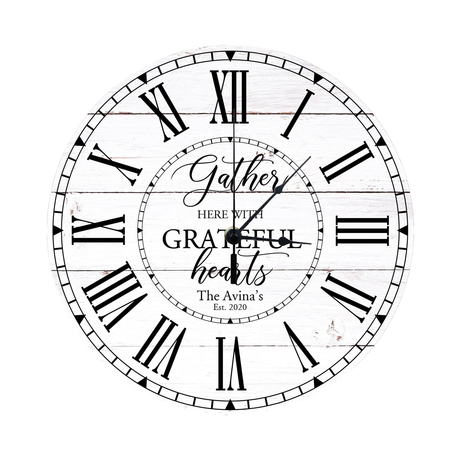 Personalized Inspirational Everyday Home and Family Wall Clock 12 x 12 x 0.125-(Gather Here) - LifeSong Milestones