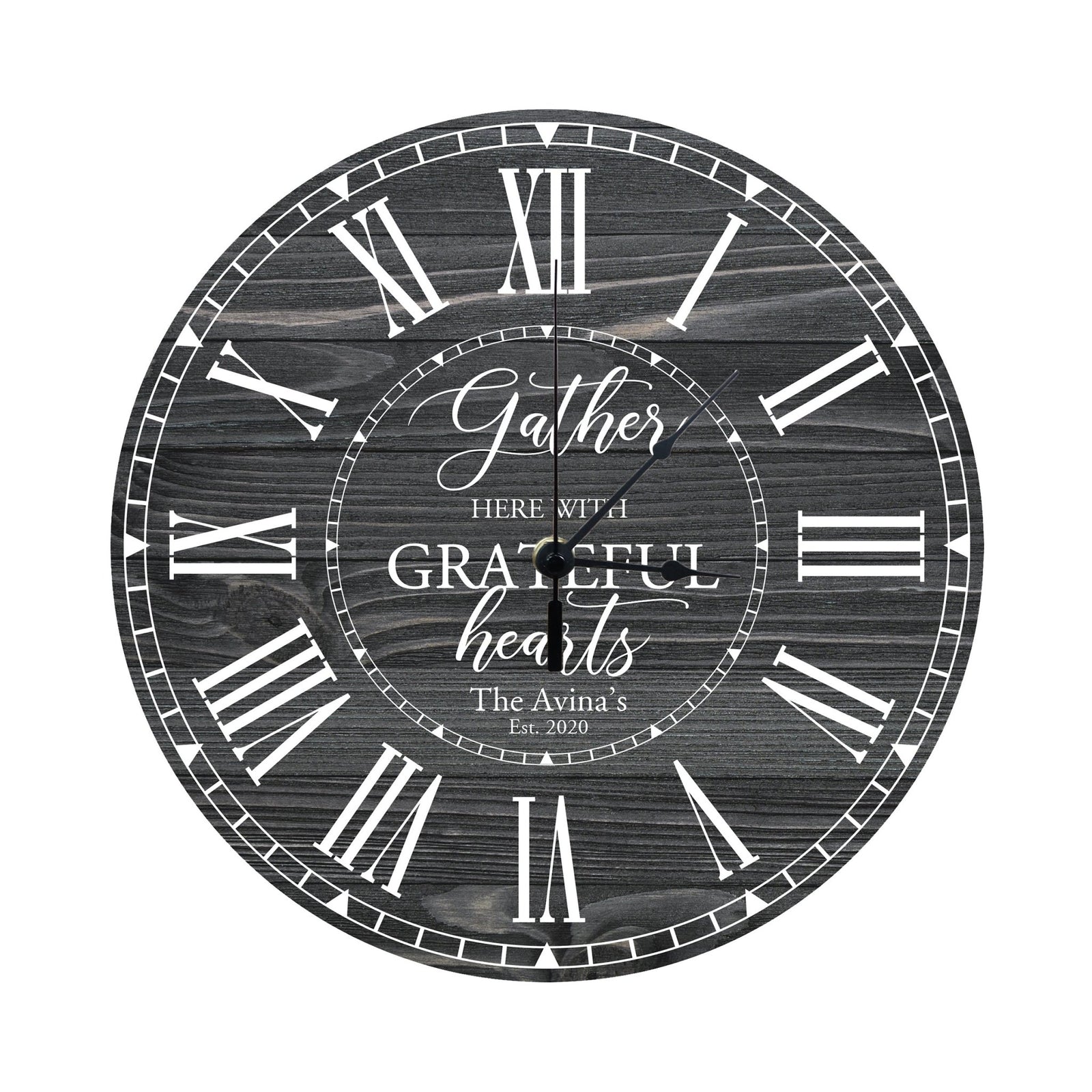 Personalized Inspirational Everyday Home and Family Wall Clock 12 x 12 x 0.125-(Gather Here) - LifeSong Milestones