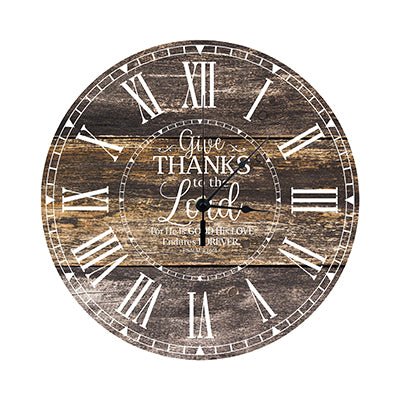 Personalized Inspirational Everyday Home and Family Wall Clock 12 x 12 x 0.125-(Give Thanks) - LifeSong Milestones