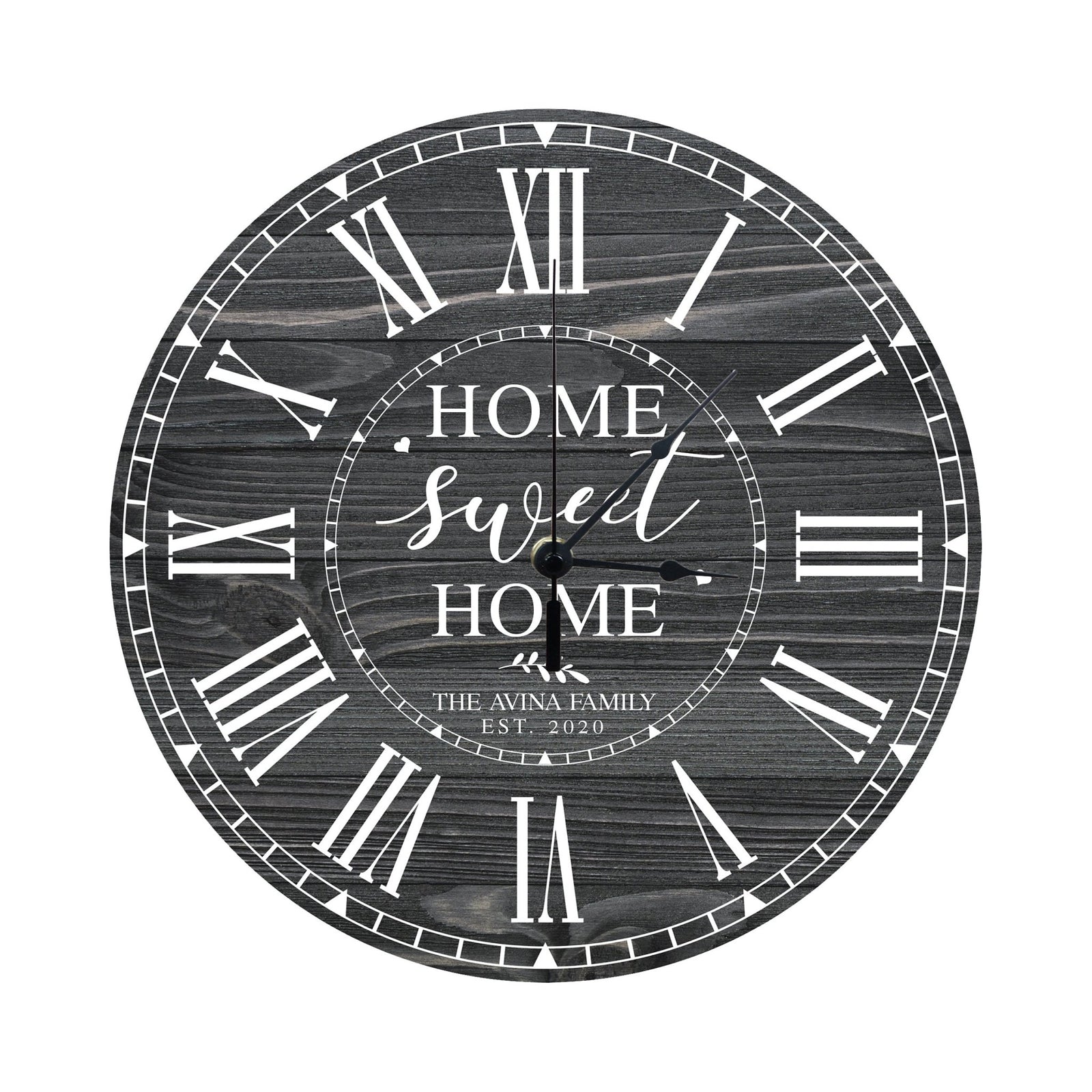 Personalized Inspirational Everyday Home and Family Wall Clock 12 x 12 x 0.125-(Home Sweet Home) - LifeSong Milestones