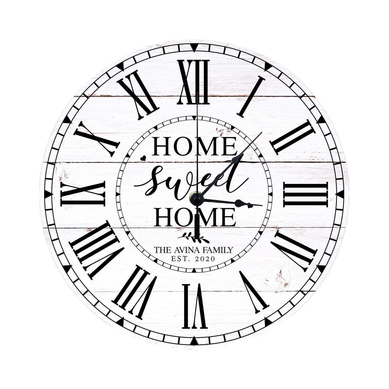 Personalized Inspirational Everyday Home and Family Wall Clock 12 x 12 x 0.125-(Home Sweet Home) - LifeSong Milestones