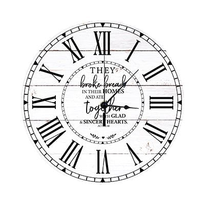Personalized Inspirational Everyday Home and Family Wall Clock 12 x 12 x 0.125-(They broke bread) - LifeSong Milestones
