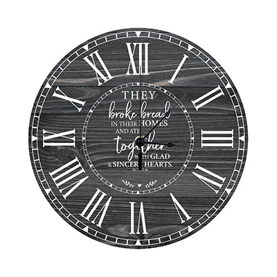 Personalized Inspirational Everyday Home and Family Wall Clock 12 x 12 x 0.125-(They broke bread) - LifeSong Milestones