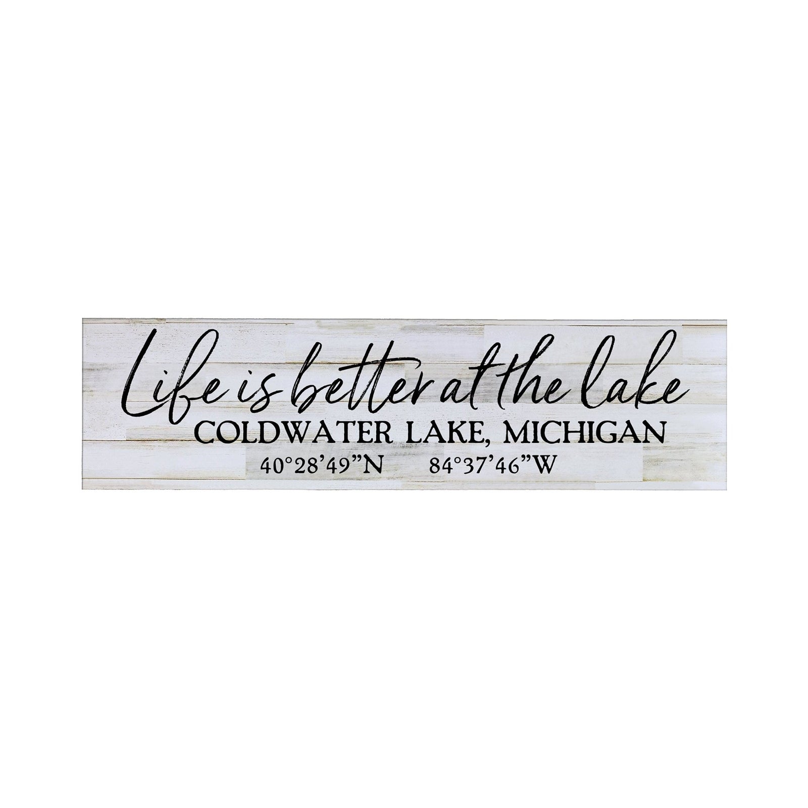 Personalized Inspirational Modern Family Beach House Wooden Wall Plaque 10x40 – Life Is Better - LifeSong Milestones