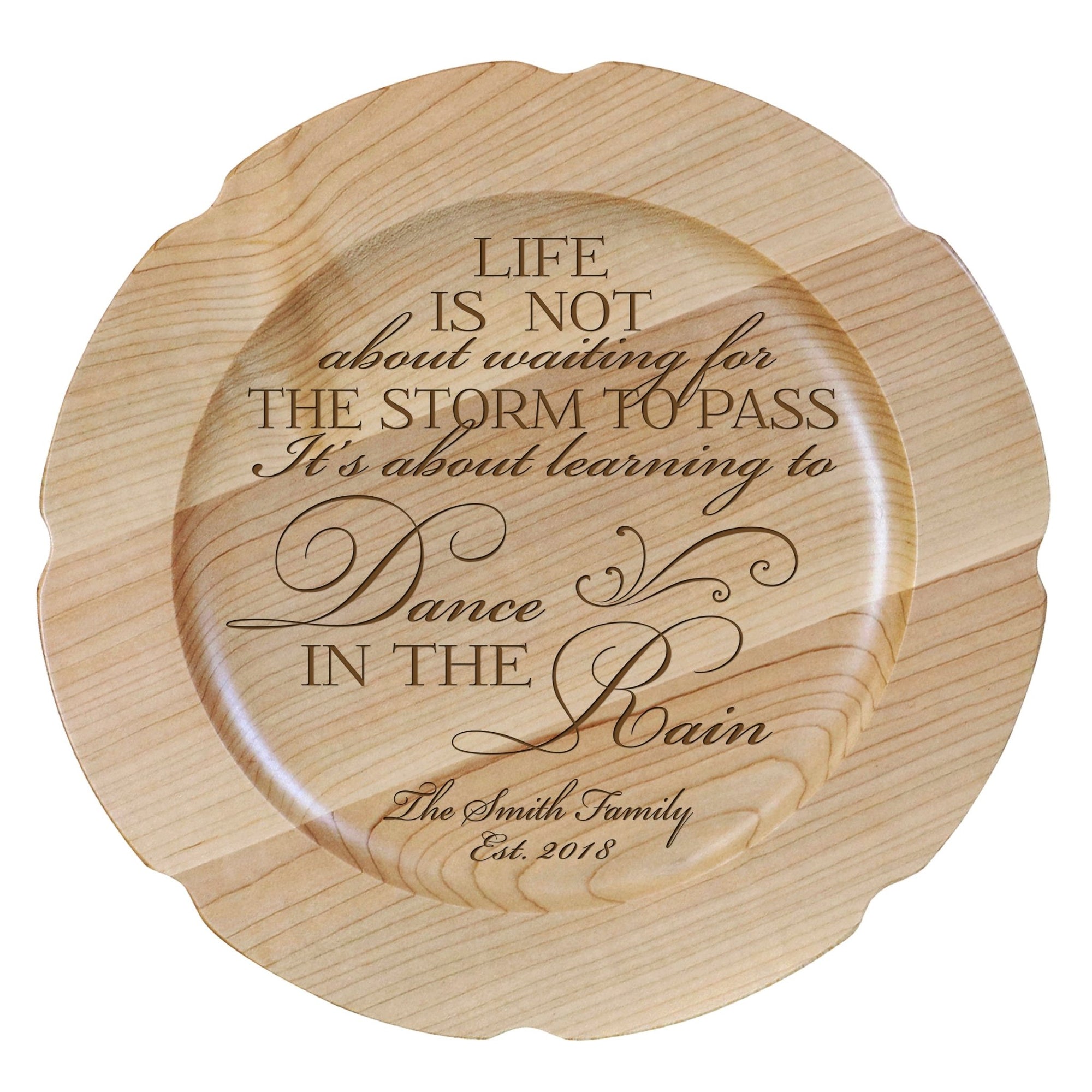 Personalized Inspirational Plates With Quotes - Dance In The Rain - LifeSong Milestones