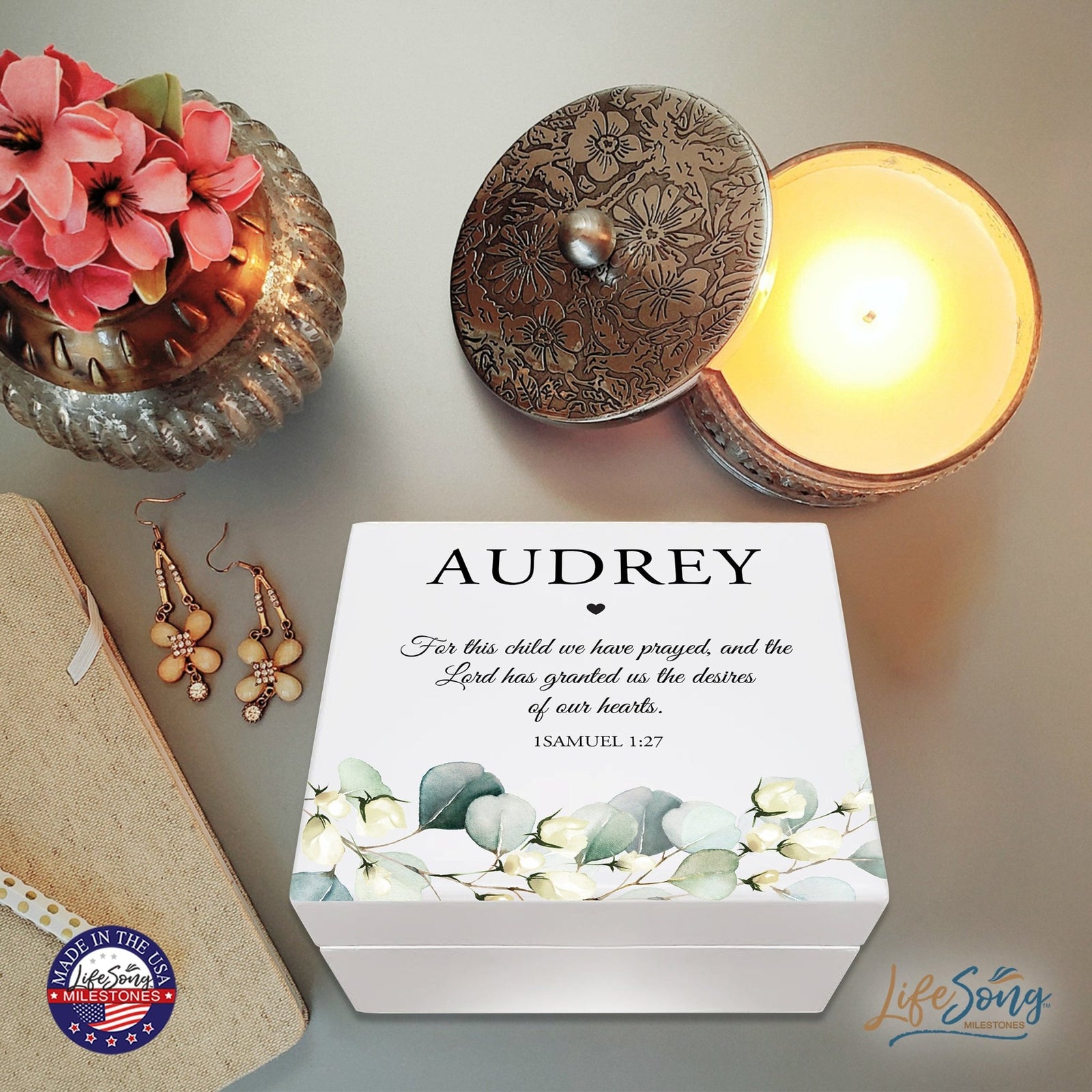 Lifesong Milestones Jewelry Keepsake Box with inset mirror for Girls and Boys