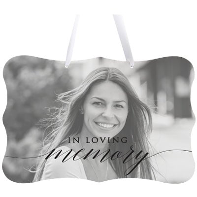 Personalized Inspiring Memorial Scalloped Ribbon Sign 8x12in - In loving memory - LifeSong Milestones