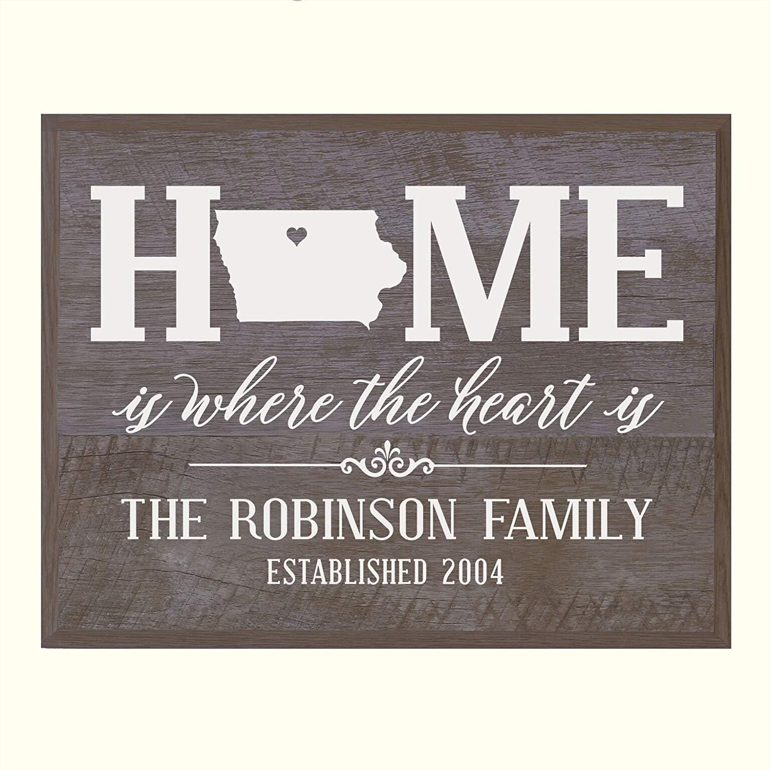 Personalized Iowa State Home is Where the heart is Sign - LifeSong Milestones