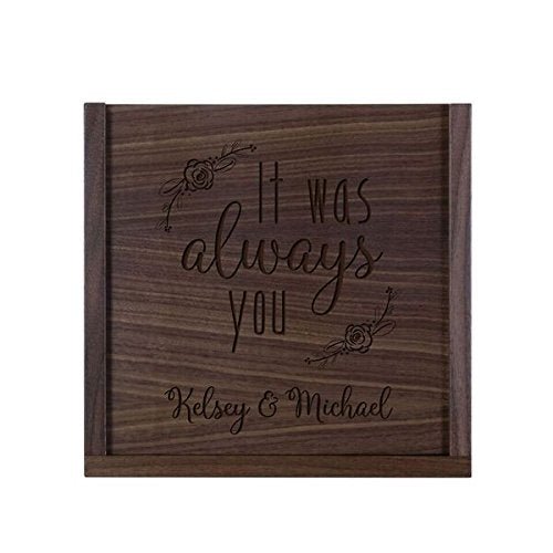 Personalized It Was Always You Wooden Wedding Card Box with Sliding Top - LifeSong Milestones