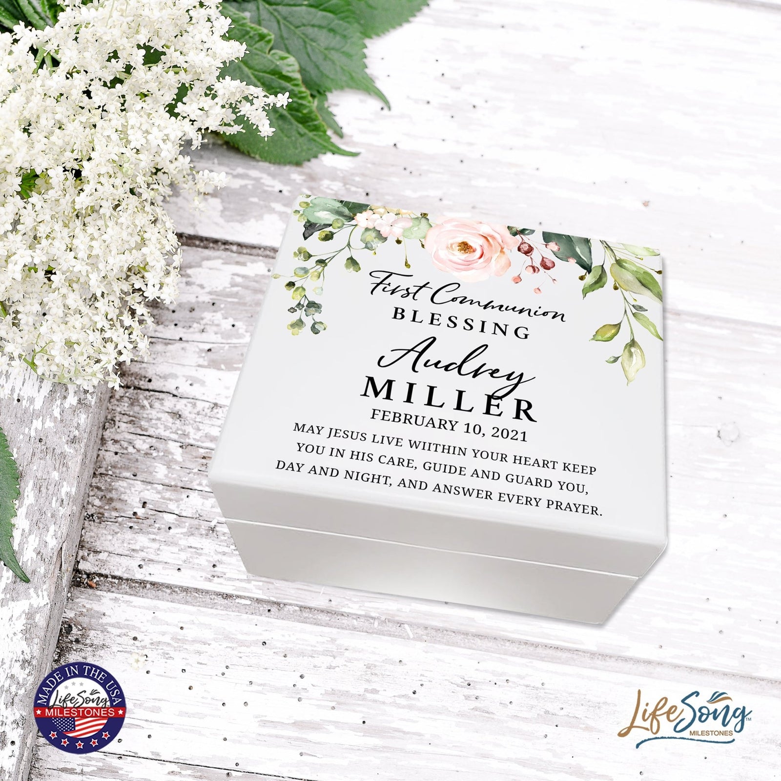 Lifesong Milestones Jewelry Keepsake Box with inset mirror for Girls