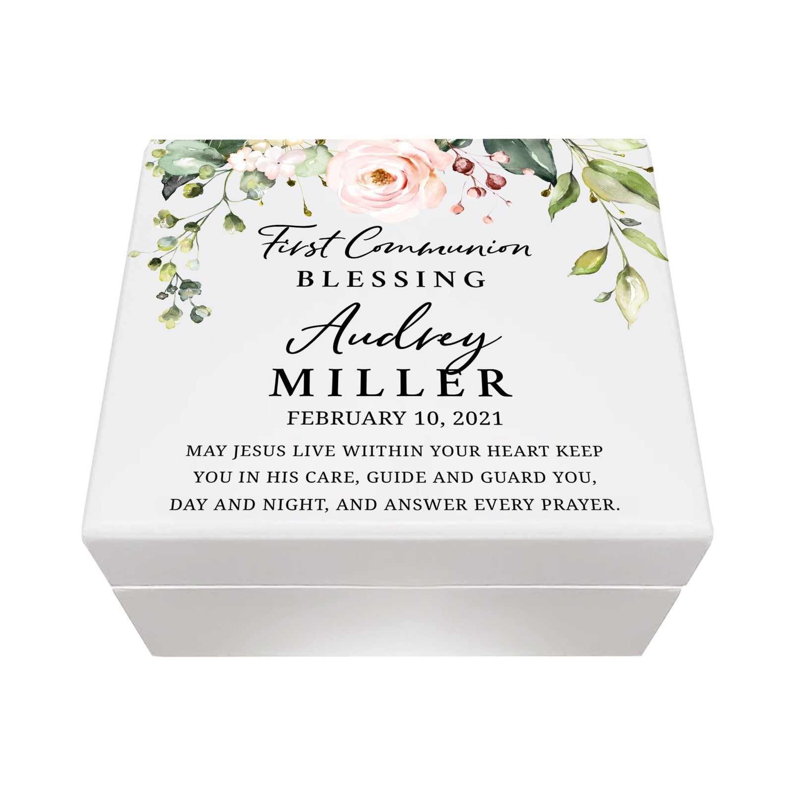 Lifesong Milestones Personalized First Holy Communion Keepsake Jewelry Box Gift for Girls