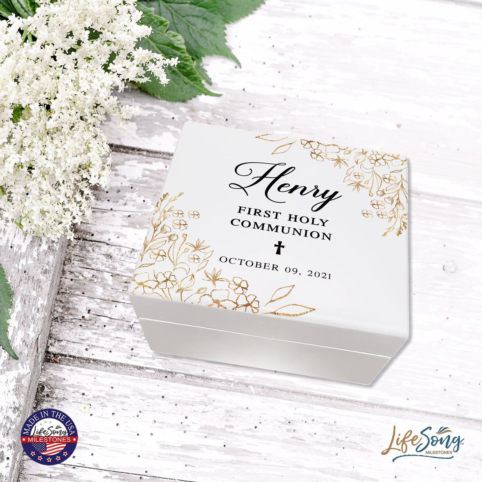 Lifesong Milestones Jewelry Keepsake Box with inset mirror for boys