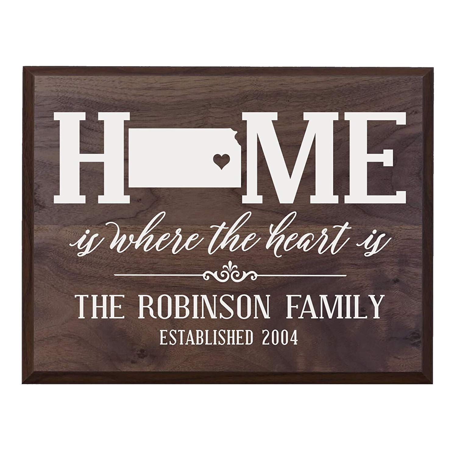 Personalized Kansas State Home is Where the heart is Sign - LifeSong Milestones