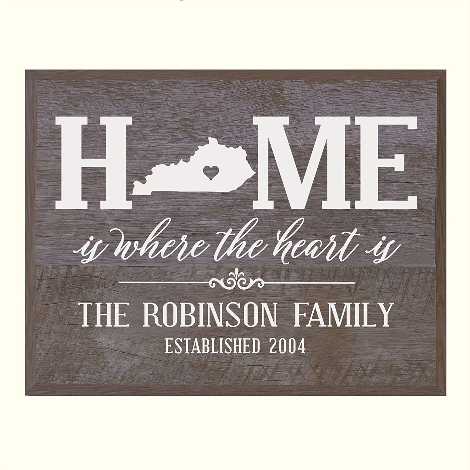 Personalized Kentucky State Home is Where the heart is Sign - LifeSong Milestones