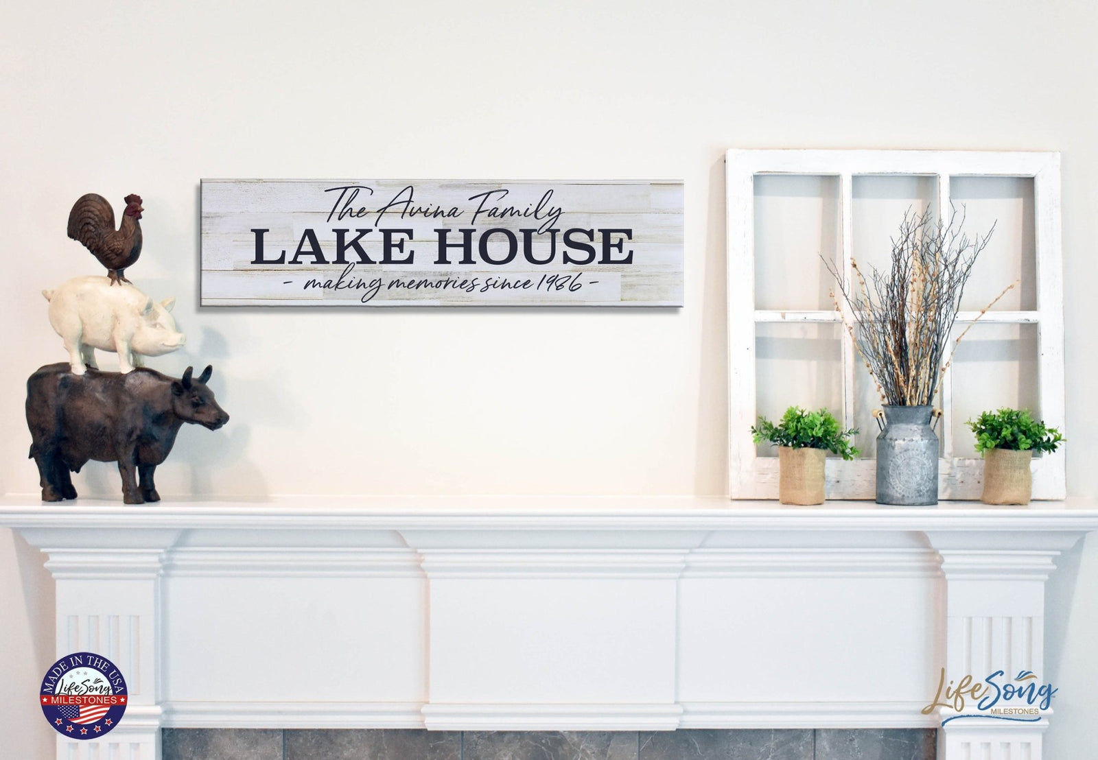 Personalized Lake House Hanging Wall Plaque - Making Memories - LifeSong Milestones