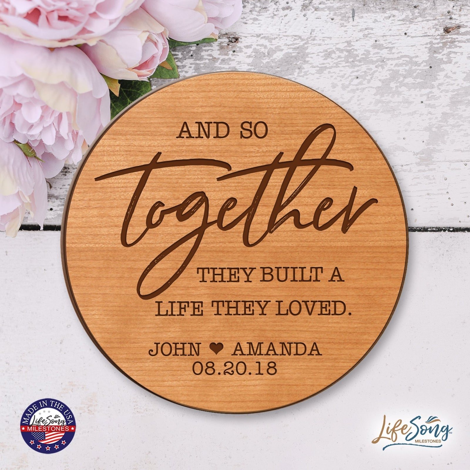 Personalized Lazy Susan - Building A Life Together - LifeSong Milestones