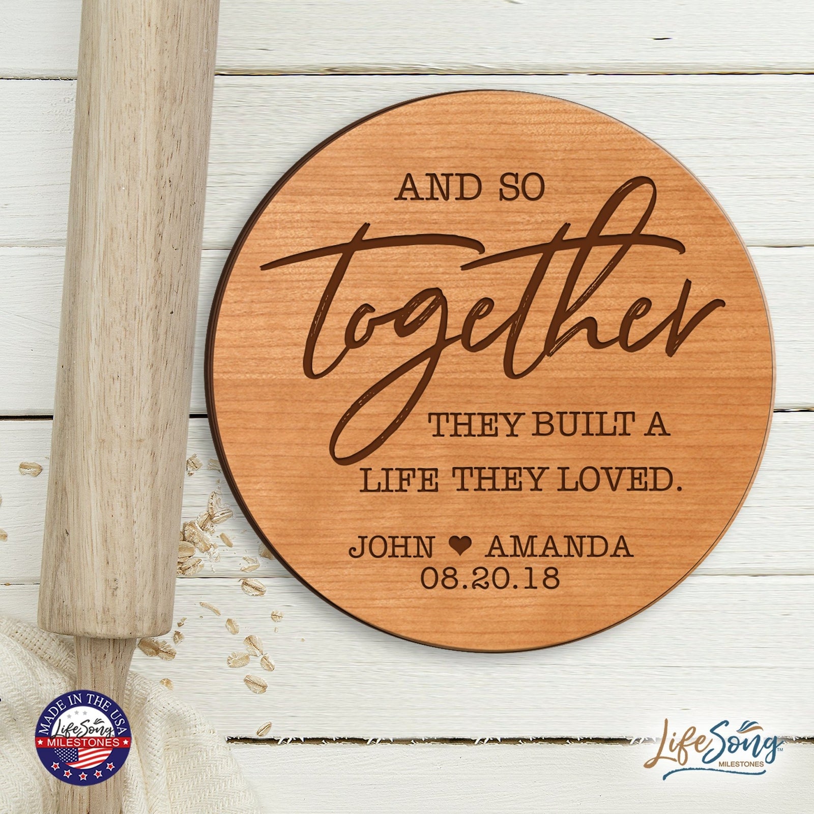 Personalized Lazy Susan - Building A Life Together - LifeSong Milestones