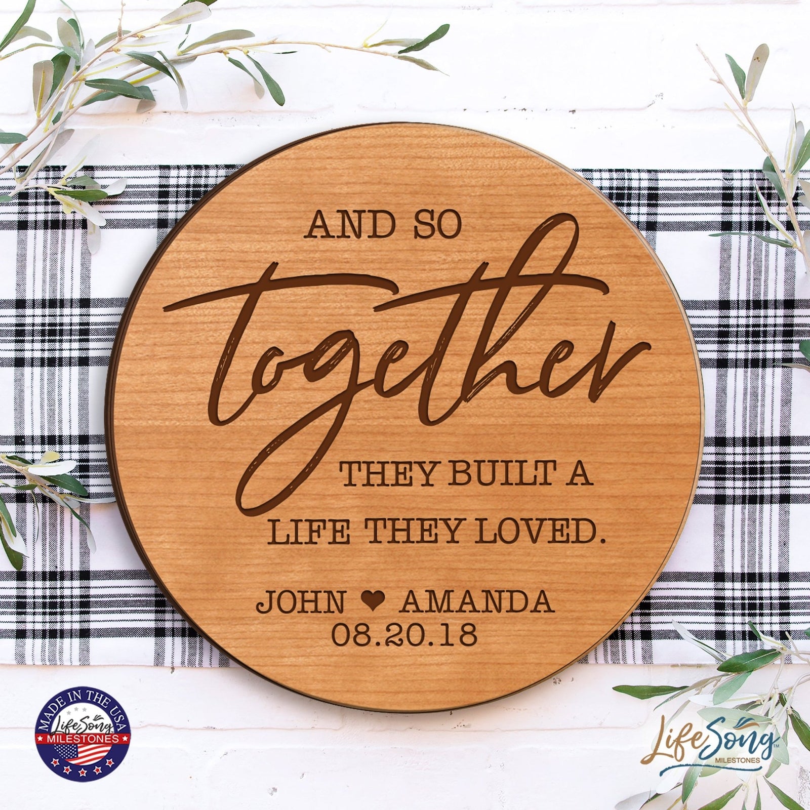 Personalized Lazy Susan - Building A Life Together - LifeSong Milestones