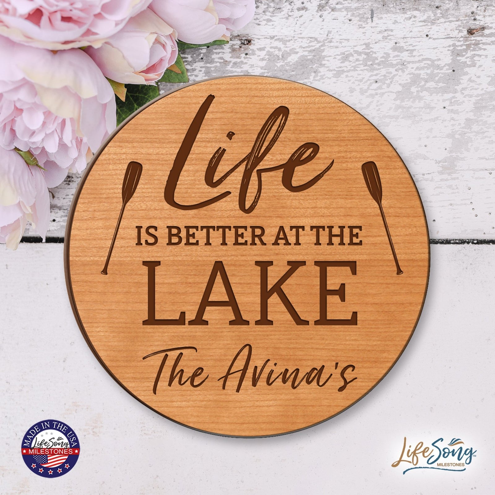 Personalized Lazy Susan Life Is Best At The Lake - LifeSong Milestones