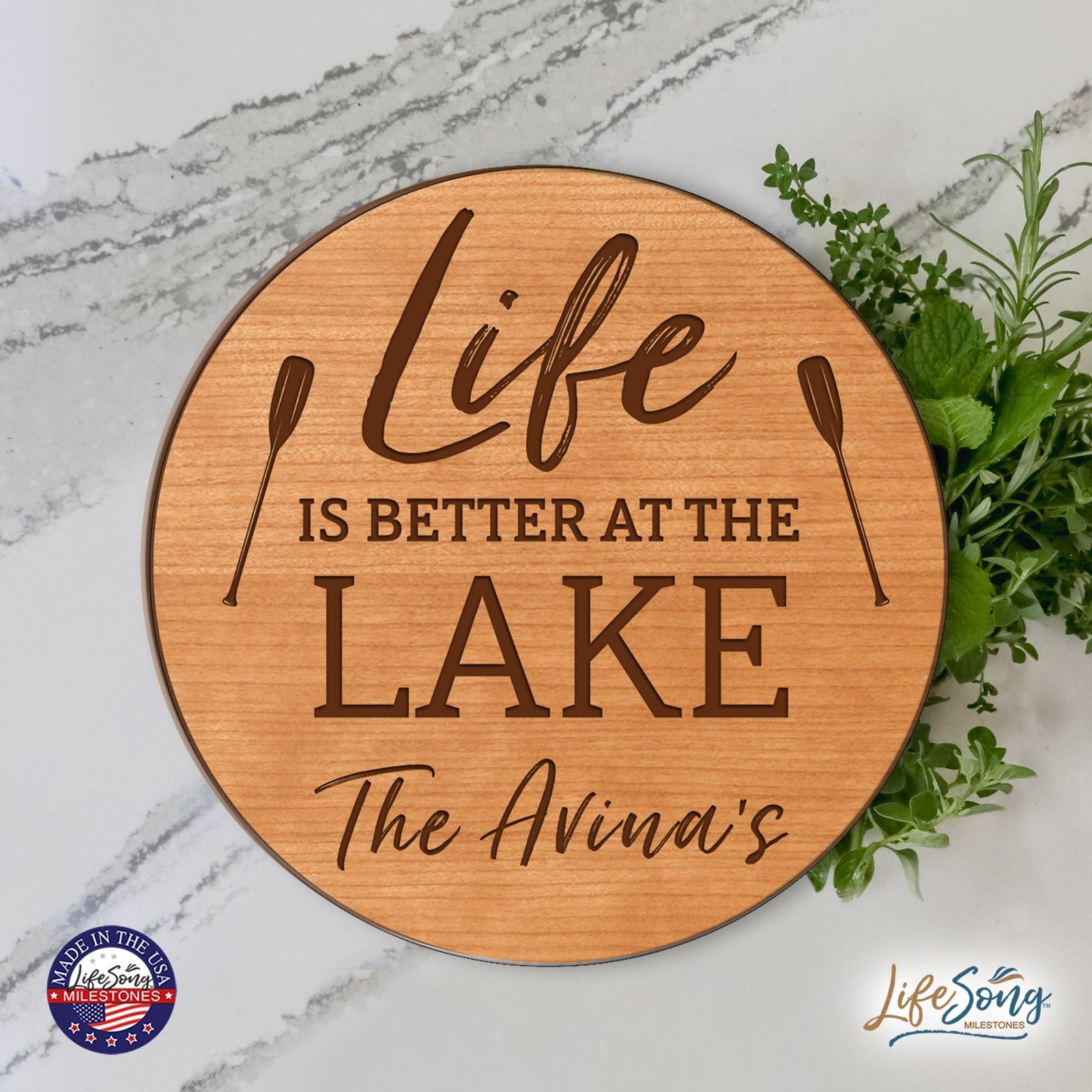 Personalized Lazy Susan Life Is Best At The Lake - LifeSong Milestones