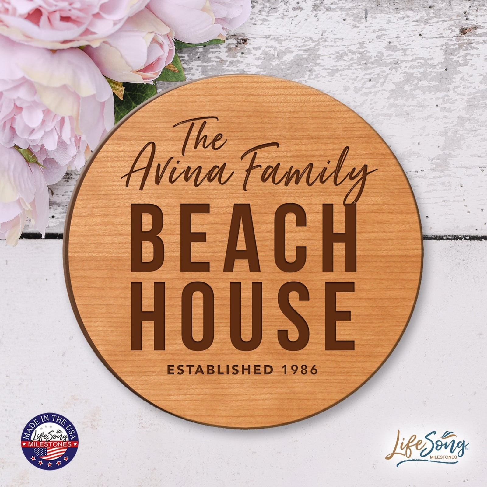 Personalized Lazy Susan With Established Year of Family - LifeSong Milestones