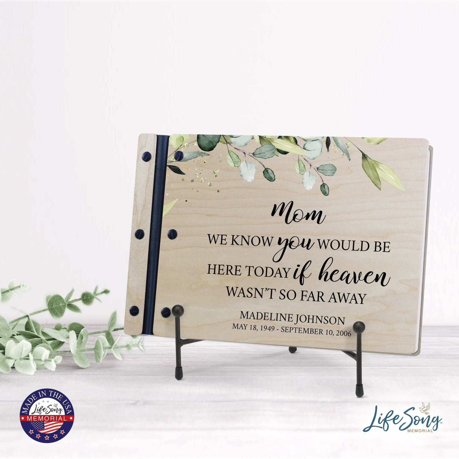 Personalized Medium Wooden Memorial Guestbook 12.375x8.5 - We Know You Would (Ivory) - LifeSong Milestones