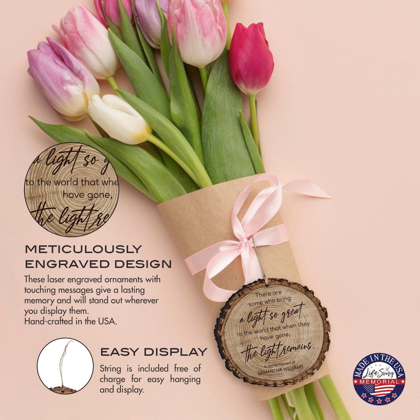 Personalized Memorial Barky Ornaments Bereavement Sympathy Keepsake For The Loss Of A Loved One - There Are Some Who Bring The Light - LifeSong Milestones