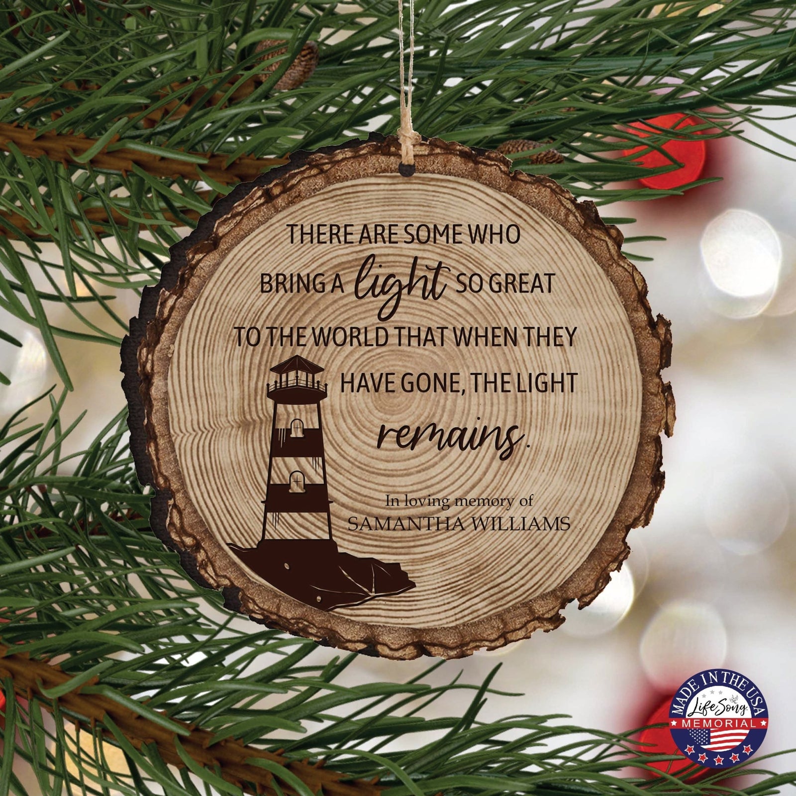 Personalized Memorial Barky Ornaments Bereavement Sympathy Keepsake For The Loss Of A Loved One - There Are Some Who Bring The Light - LifeSong Milestones